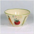 country style ceramic salad bowl with vegetables design